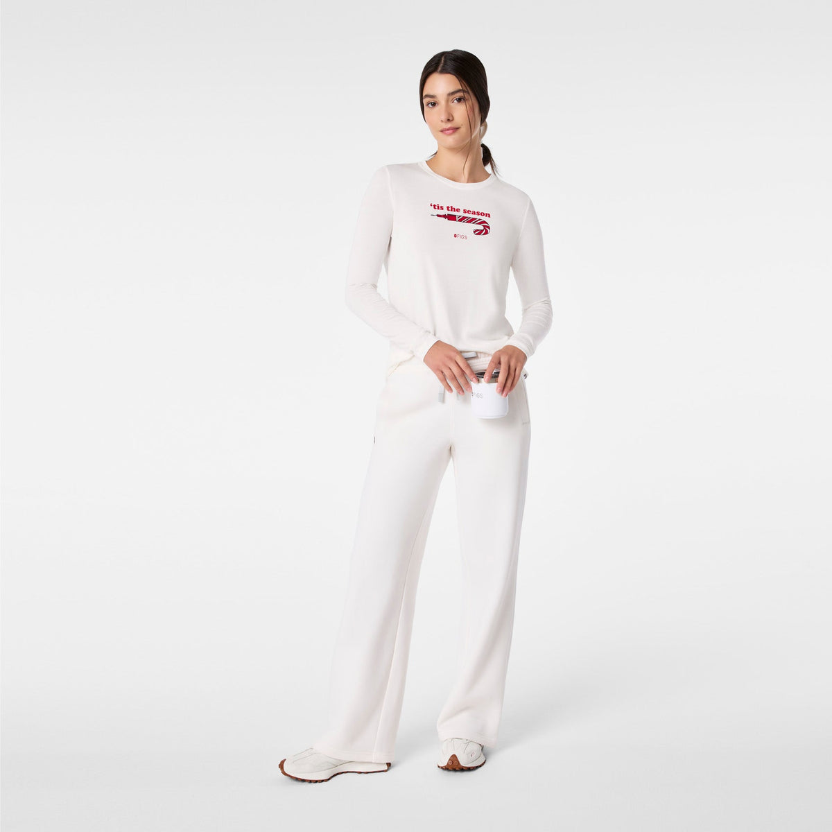 Tis The Season Long-Sleeve Underscrub - Off White