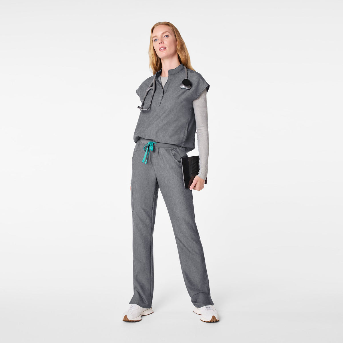 Salta Shimmer Long-Sleeve Underscrub - Silver Frost