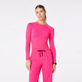 Salta Seamless Long-Sleeve Underscrub - Fair Isle Shocking Pink