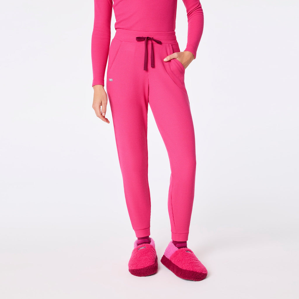 Off-Shift Waffle Jogger Sweatpants™ - Shocking Pink