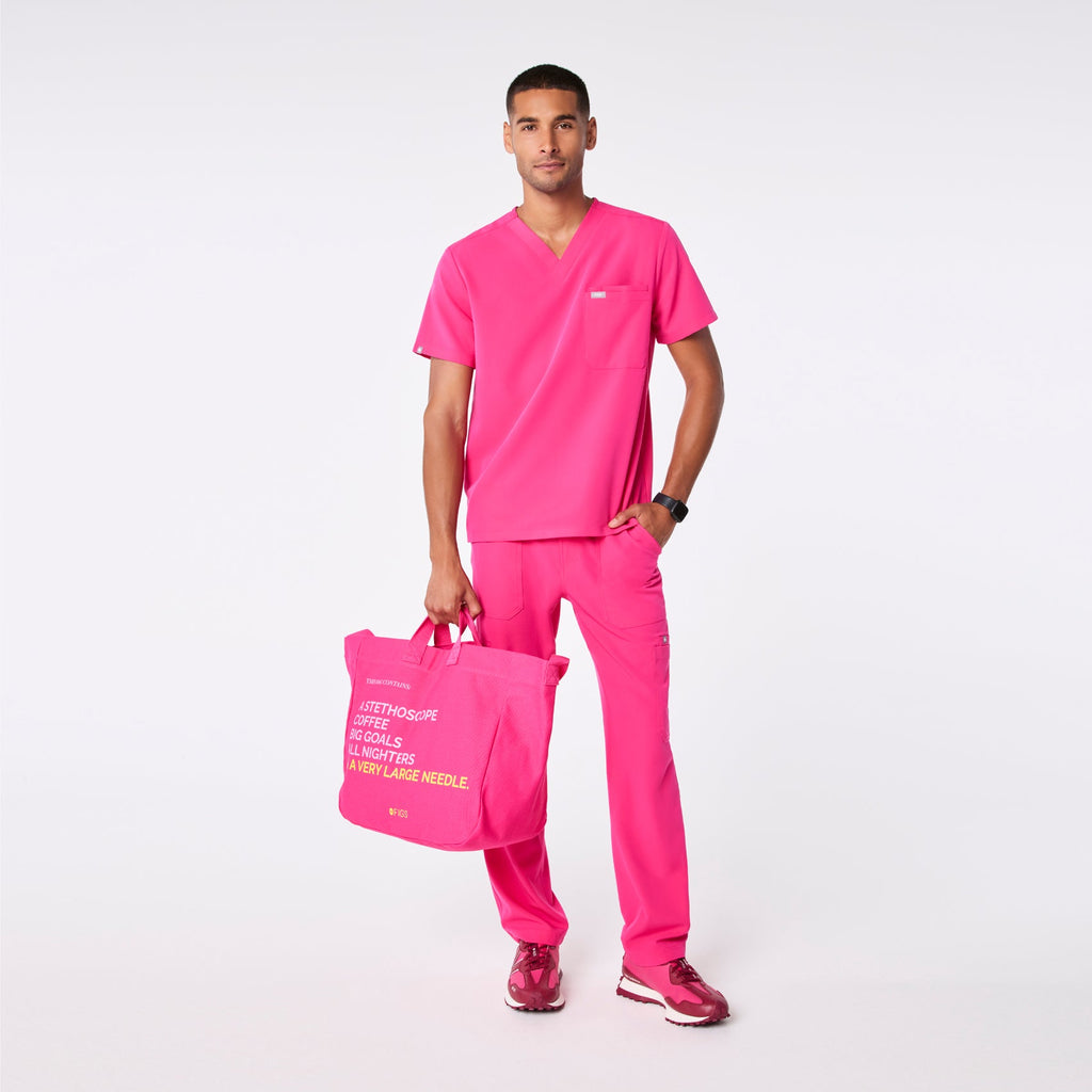 A Very Large Needle Canvas Tote - Shocking Pink