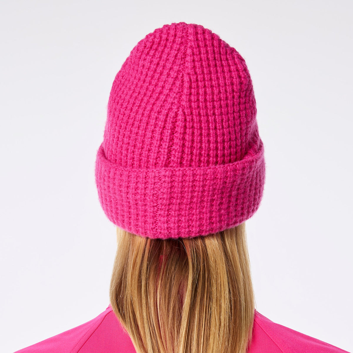 Waffle Beanie - Shocking Pink