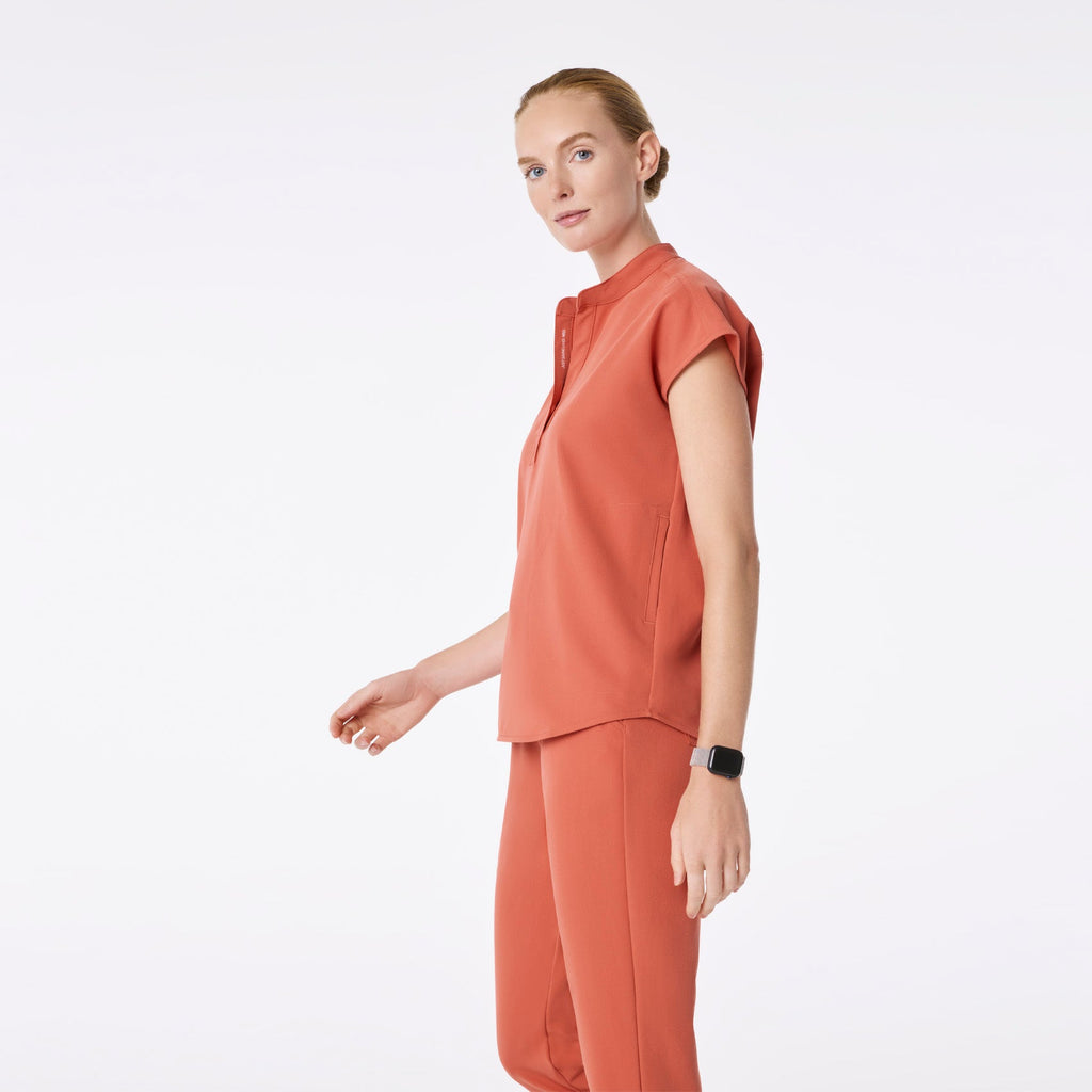 Rafaela Oversized Scrub Top™ - Spiced Cider