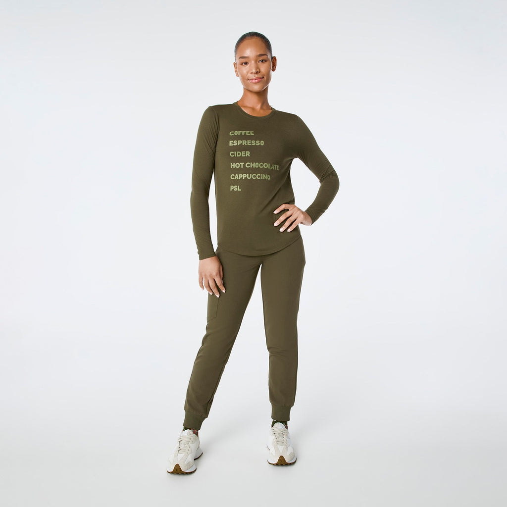 Fall Brews Long-Sleeve Underscrub - Spruce