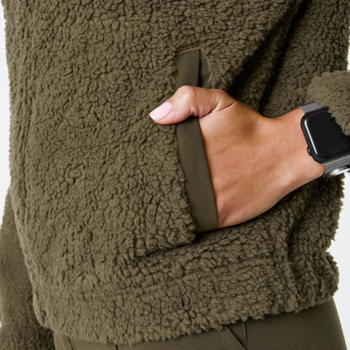 High-Pile Fleece Bomber Jacket - Spruce