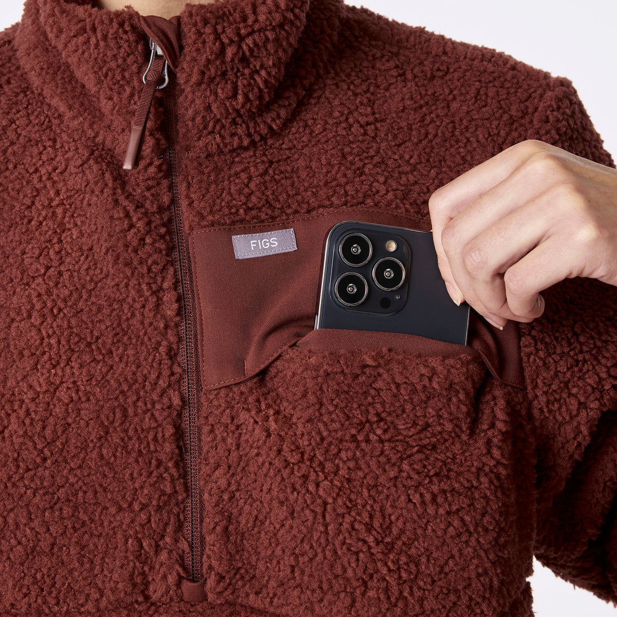 High-Pile Fleece Pullover - Walnut