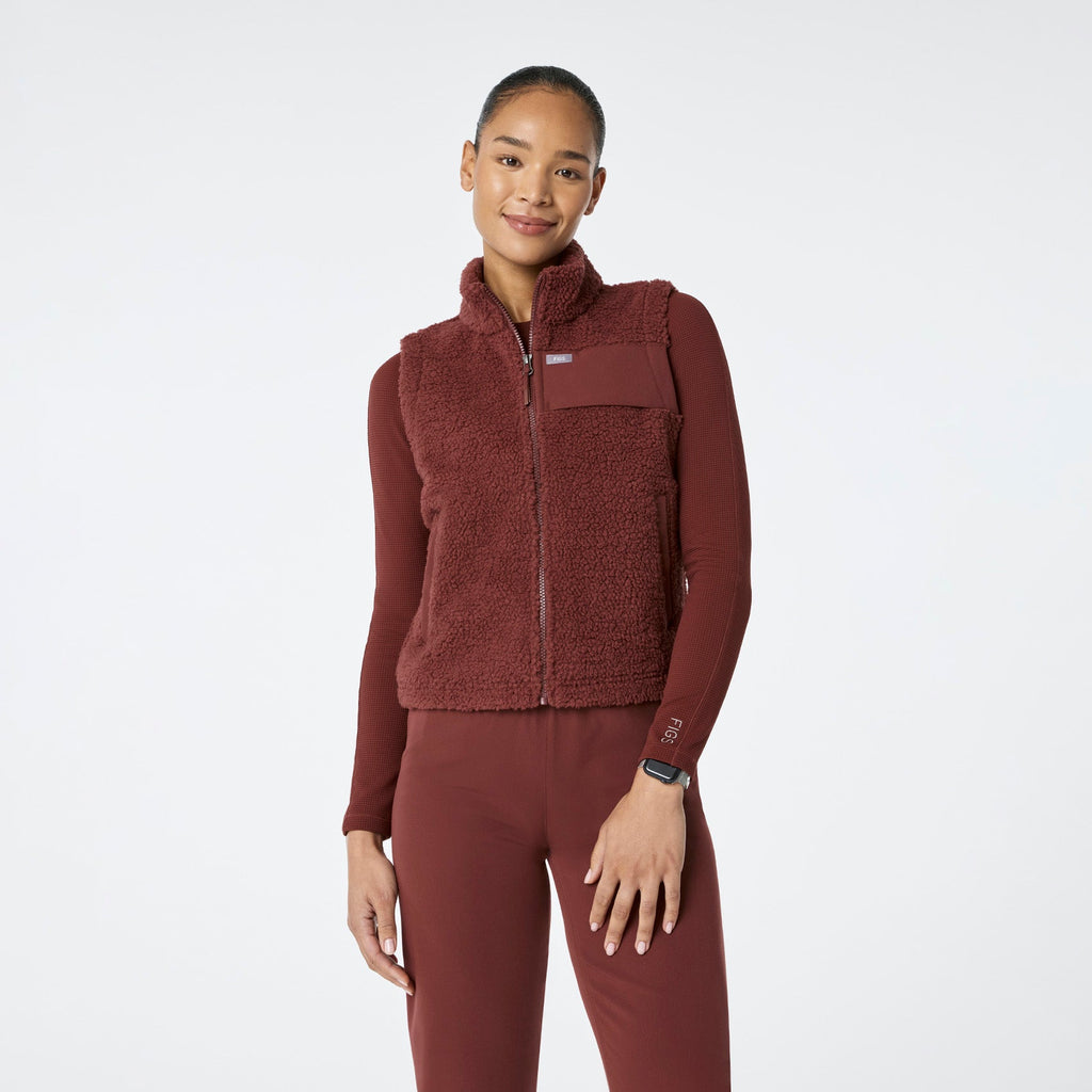 High-Pile Fleece Vest - Walnut
