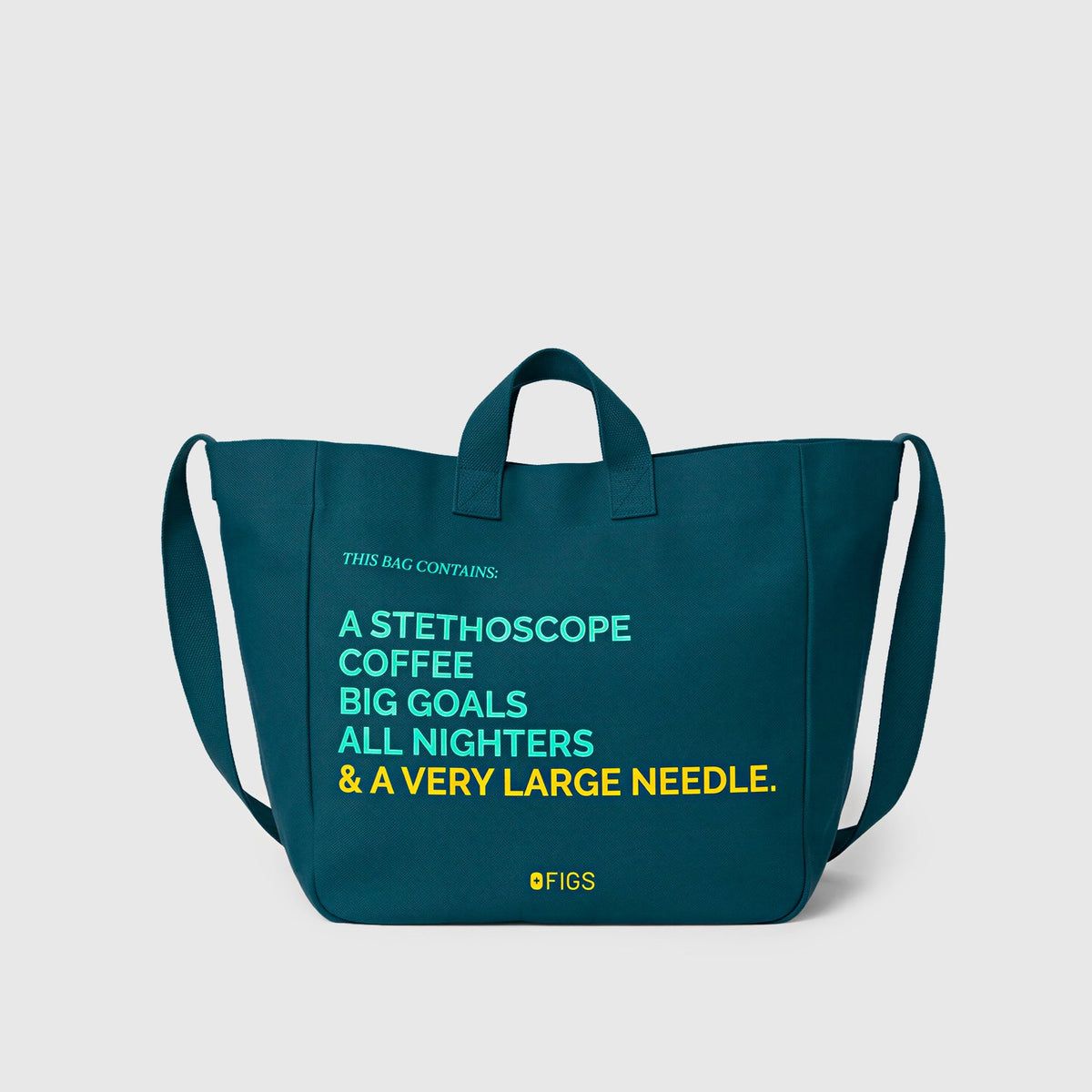 A Very Large Needle Canvas Tote - Caribbean Blue