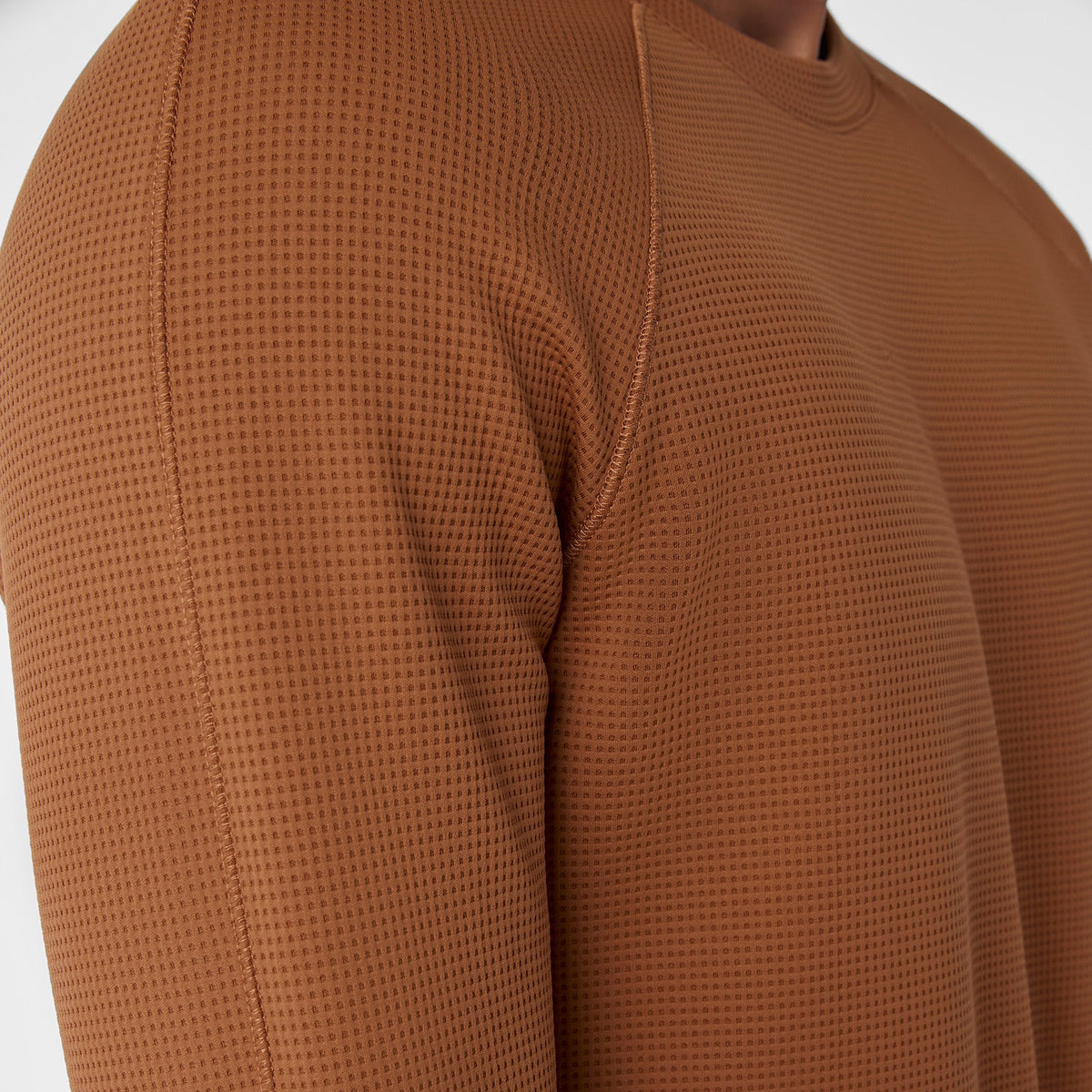 Waffle Long-Sleeve Underscrub - Mocha