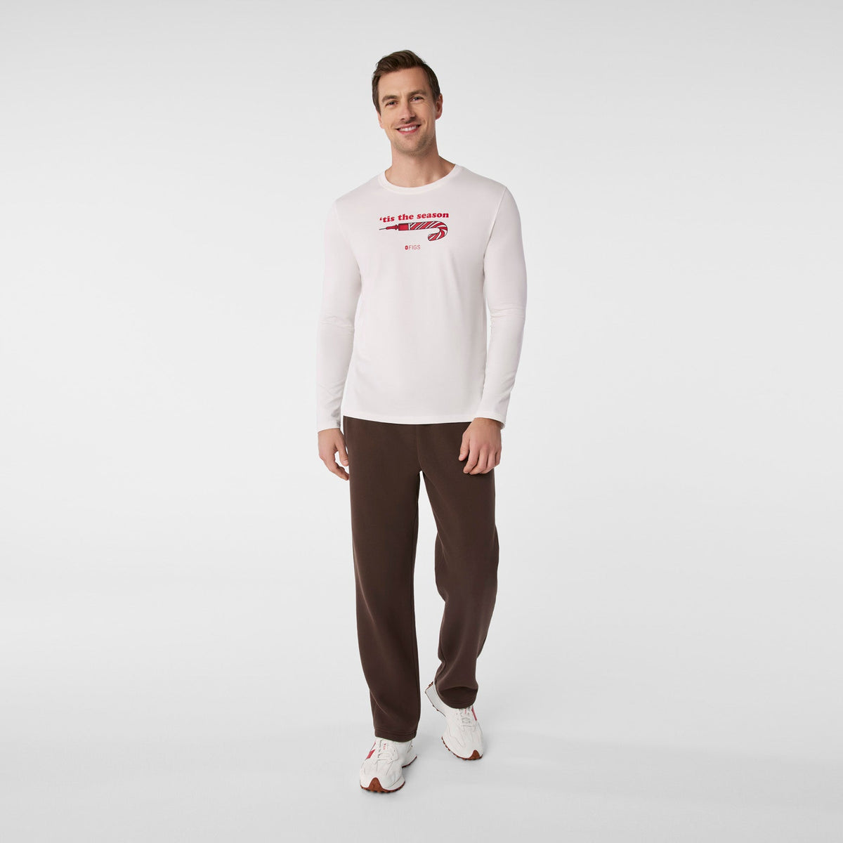 Tis The Season Long-Sleeve Underscrub - Off White