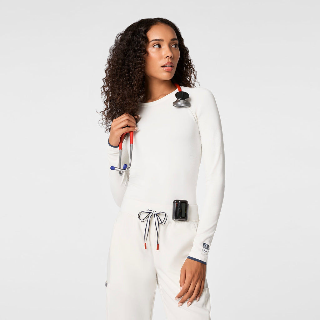 FIGS x Team USA Salta Long-Sleeve Underscrub - Off White
