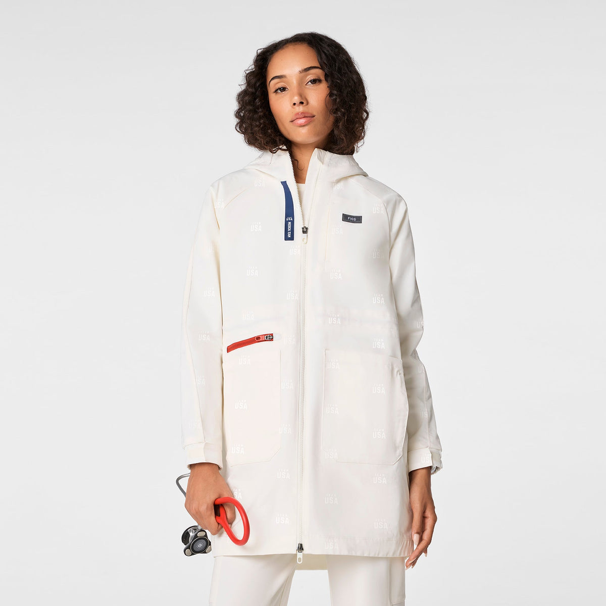 FIGS x Team USA On-Shift Stadium Jacket™ - Off White