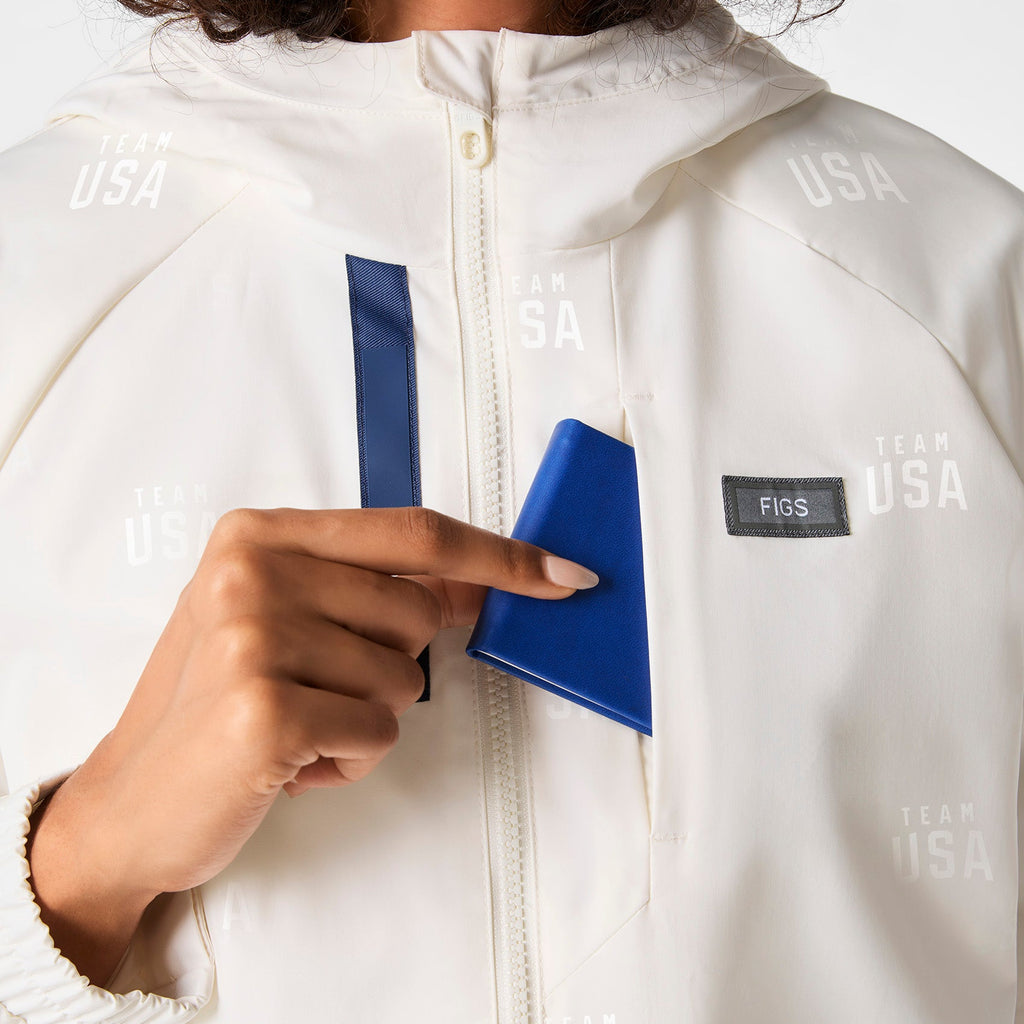 FIGS x Team USA On-Shift Stadium Jacket™ - Off White