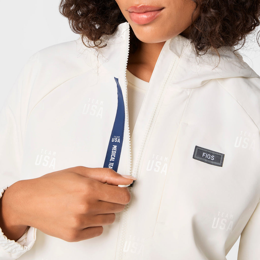 FIGS x Team USA On-Shift Stadium Jacket™ - Off White
