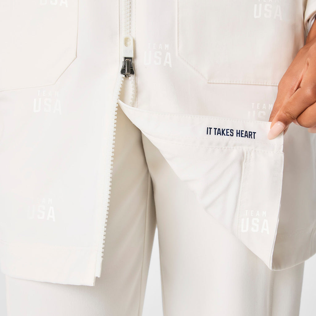 FIGS x Team USA On-Shift Stadium Jacket™ - Off White