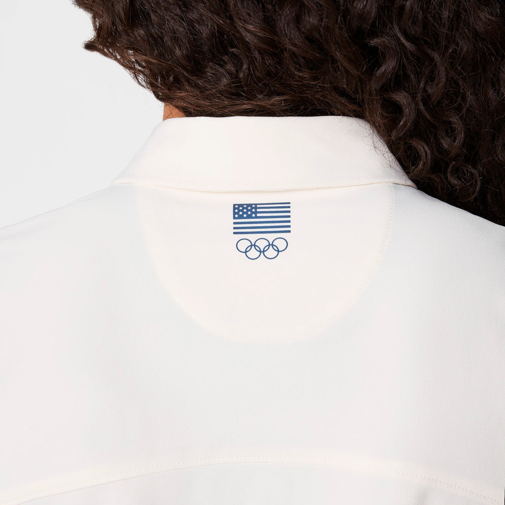 FIGS x Team USA Polo Scrub Top - Off White