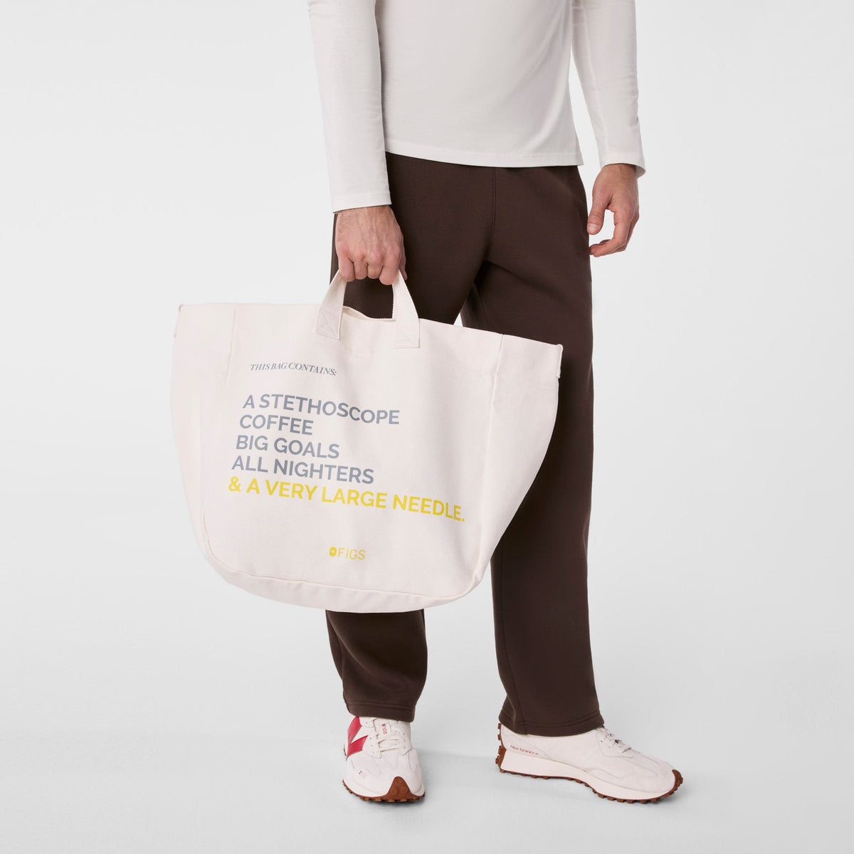A Very Large Needle Canvas Tote - Off White