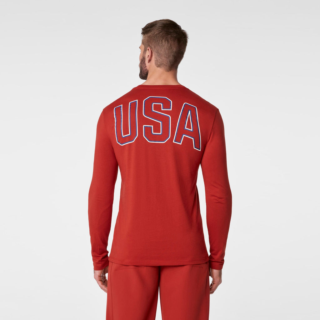 FIGS x Team USA Long-Sleeve Underscrub - Team USA Red