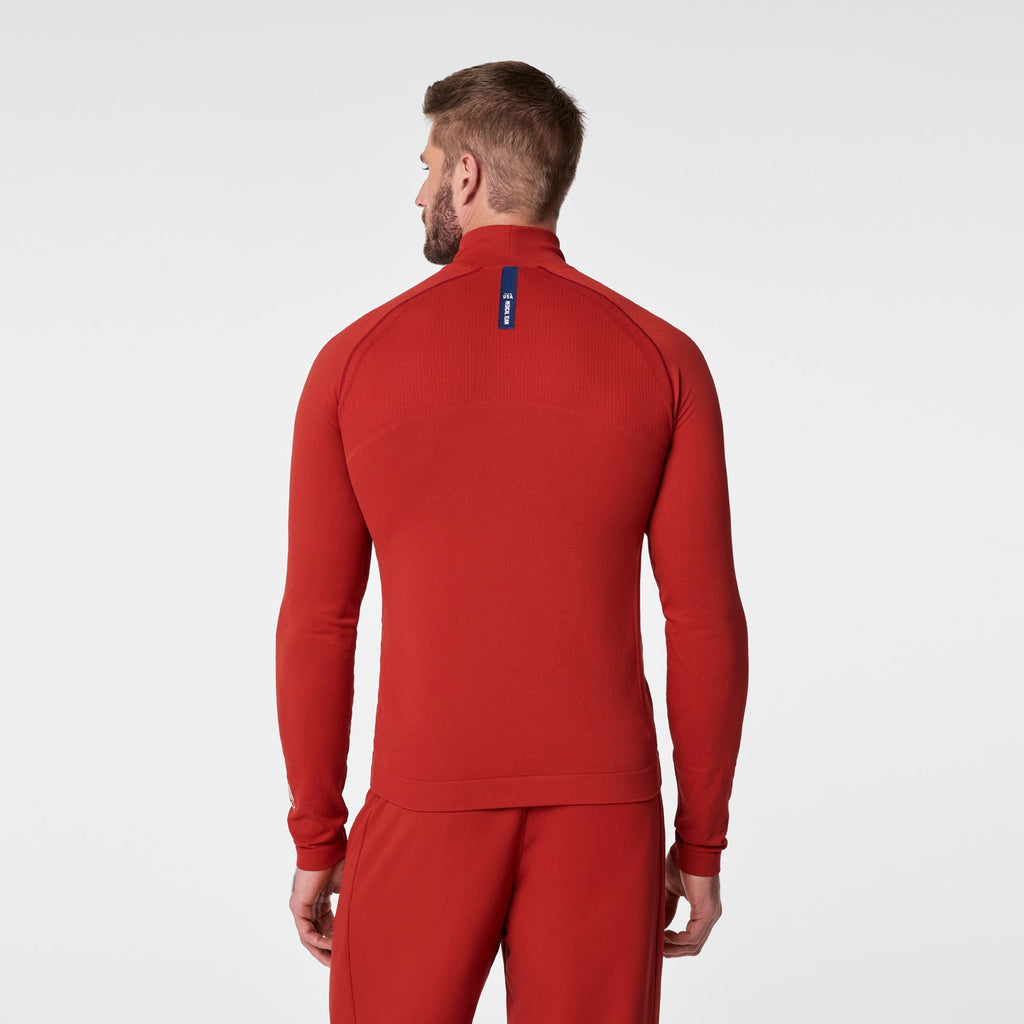 FIGS x Team USA Mock-Neck Long-Sleeve Underscrub - Team USA Red
