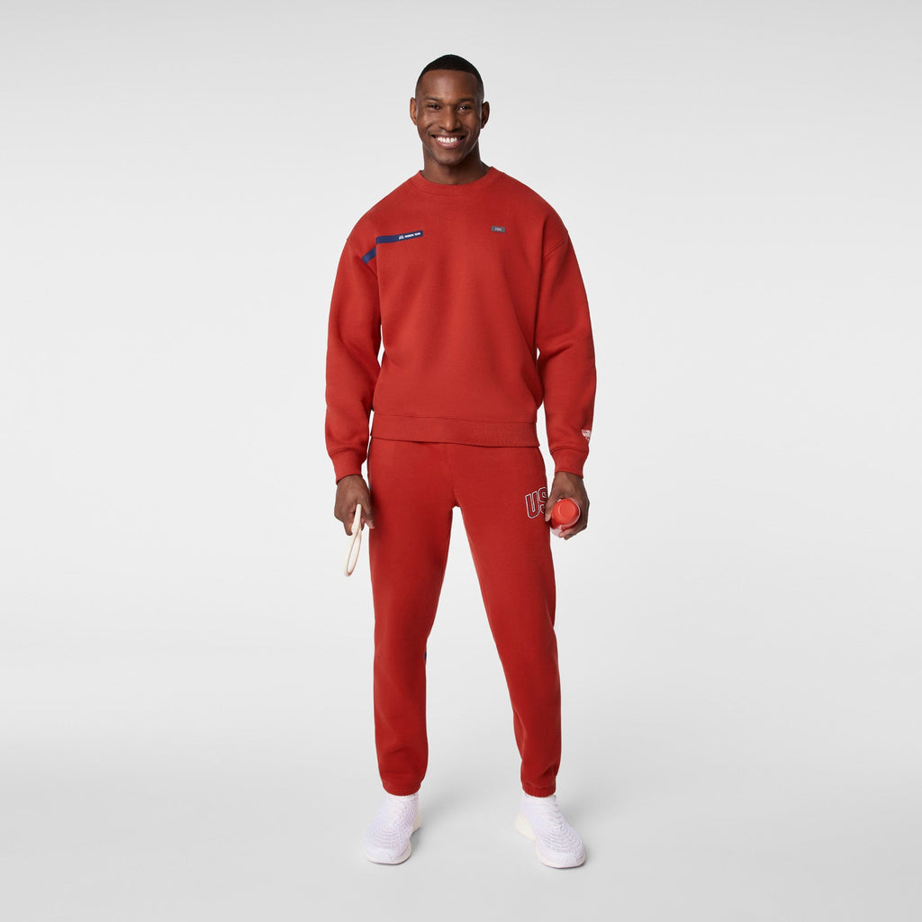 FIGS x Team USA Crewneck Sweatshirt - Team USA Red
