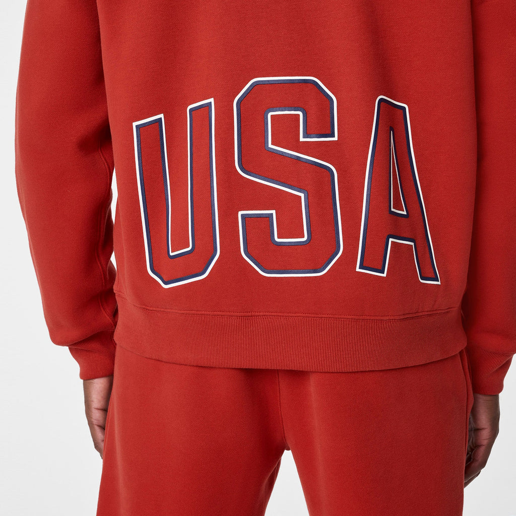 FIGS x Team USA Crewneck Sweatshirt - Team USA Red
