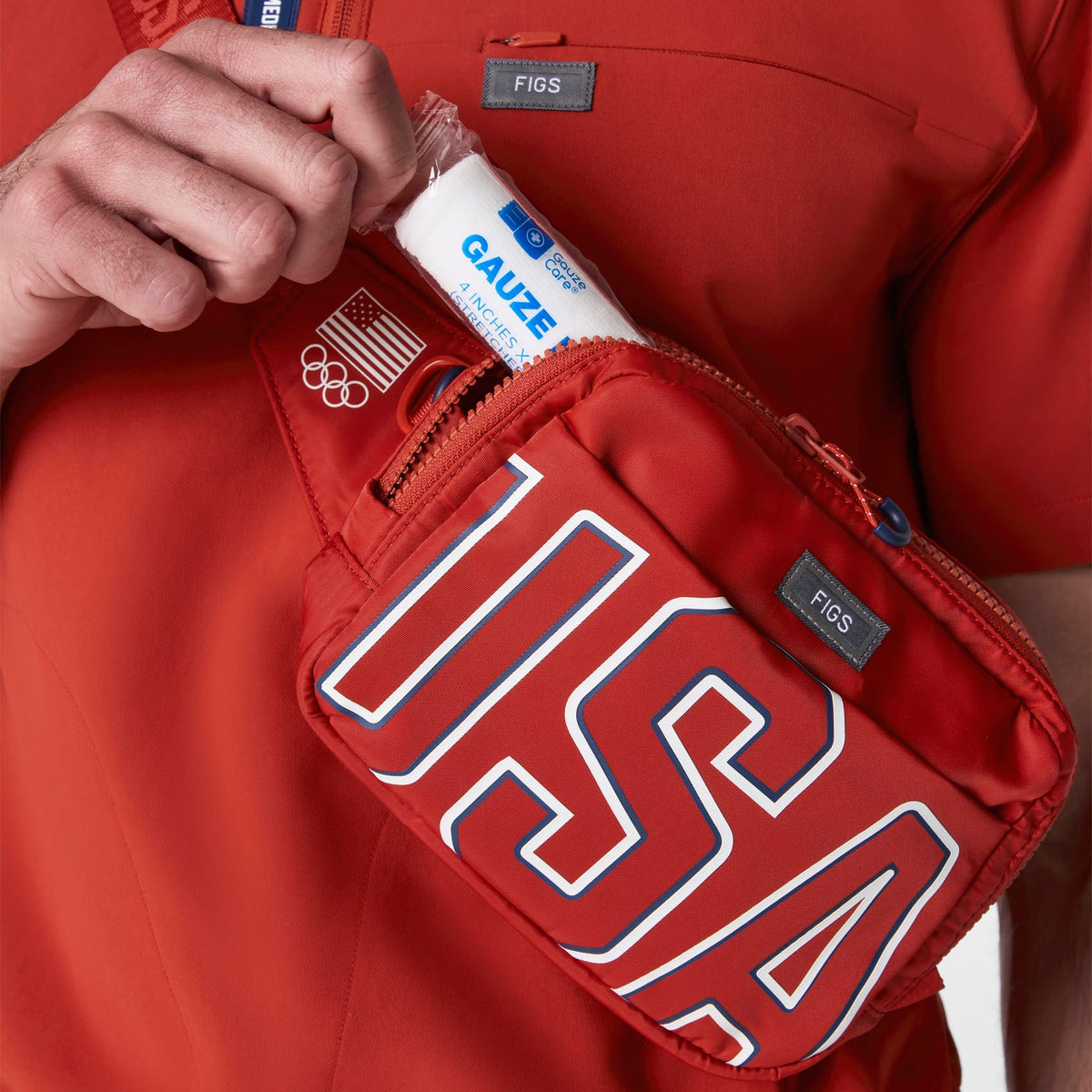 FIGS x Team USA Belt Bag - Team USA Red