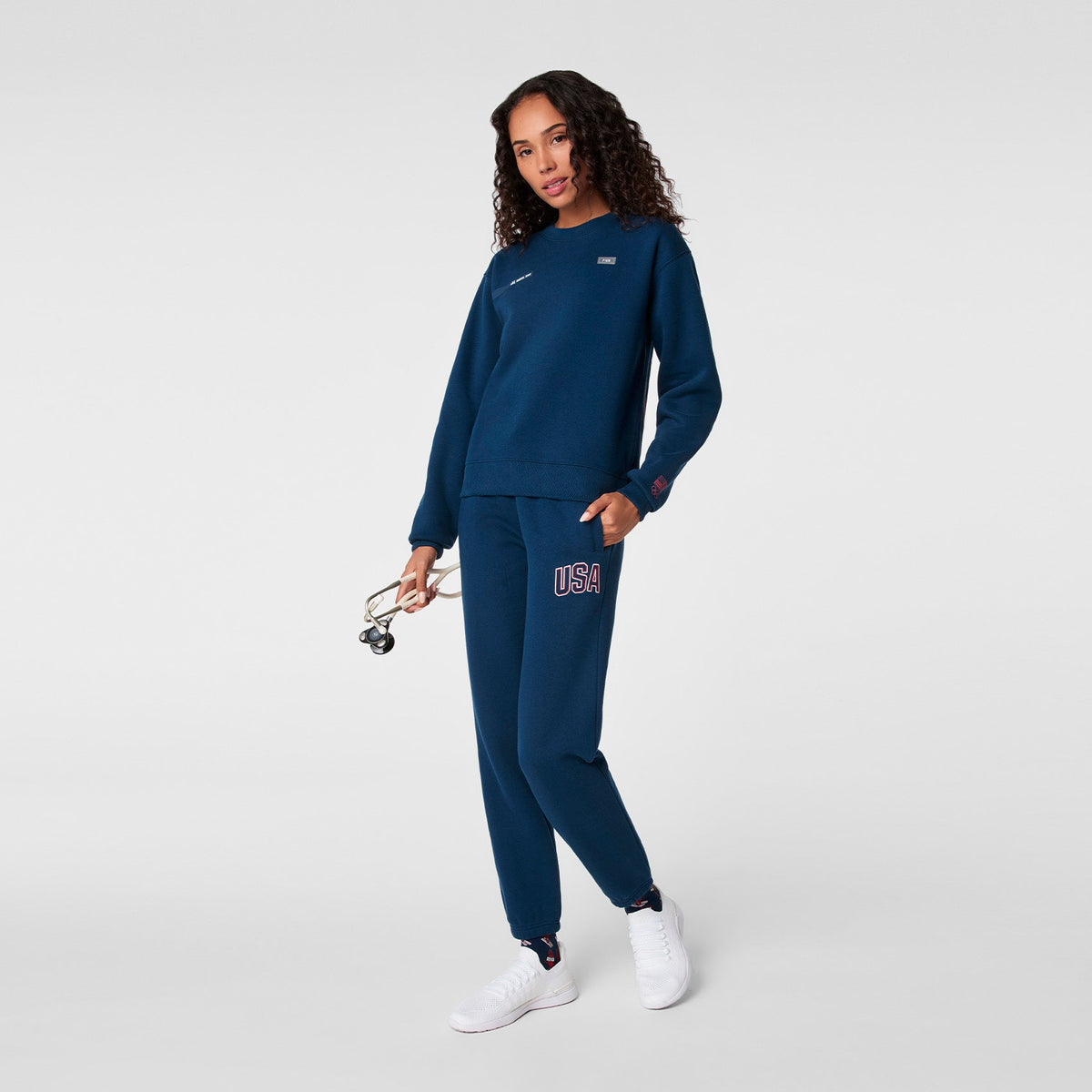 FIGS x Team USA Crewneck Sweatshirt - Team USA Blue