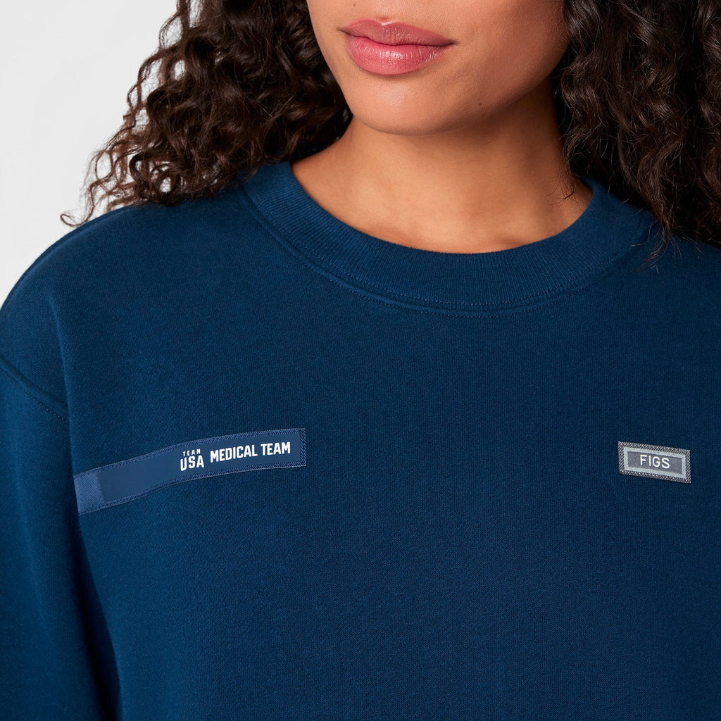FIGS x Team USA Crewneck Sweatshirt - Team USA Blue