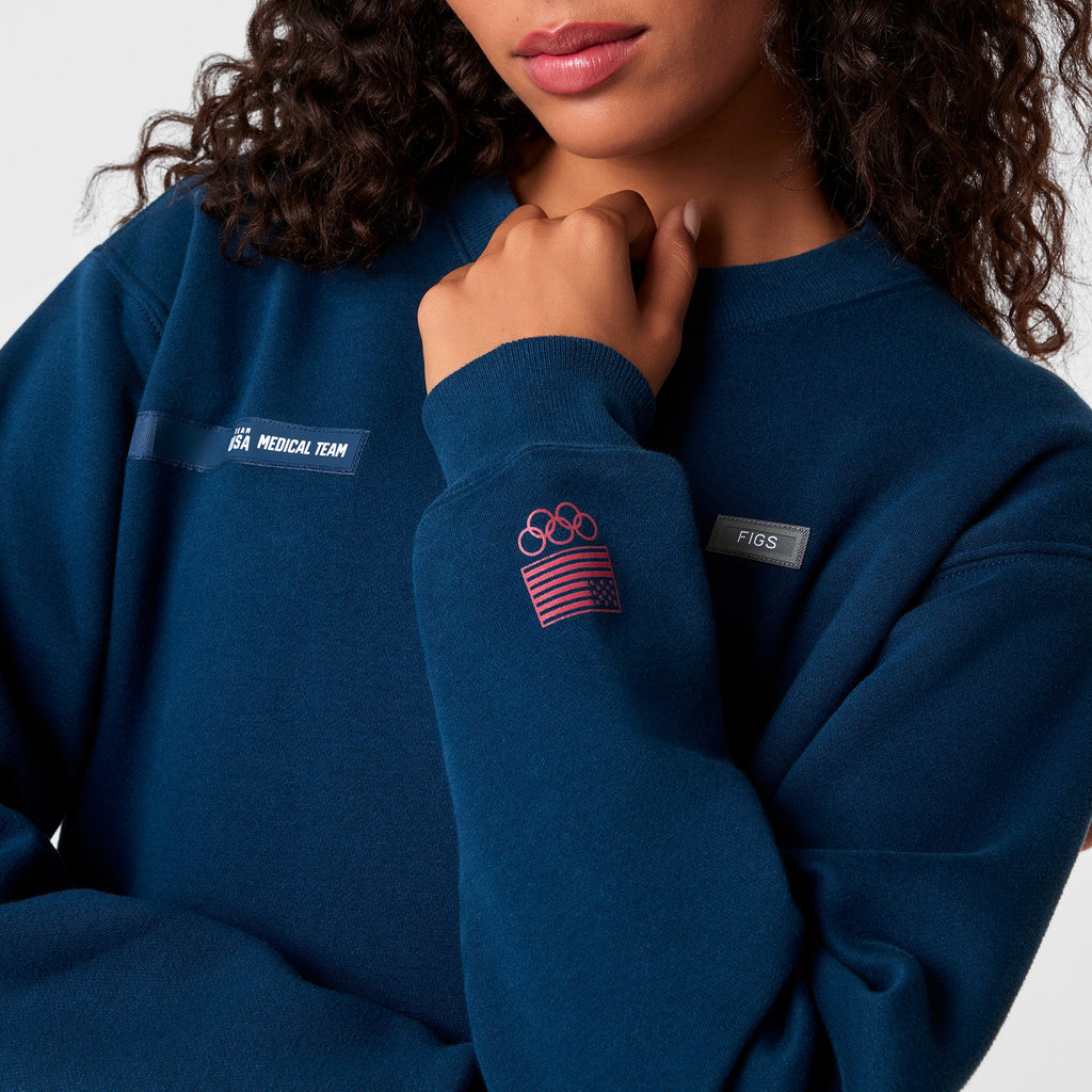 FIGS x Team USA Crewneck Sweatshirt - Team USA Blue