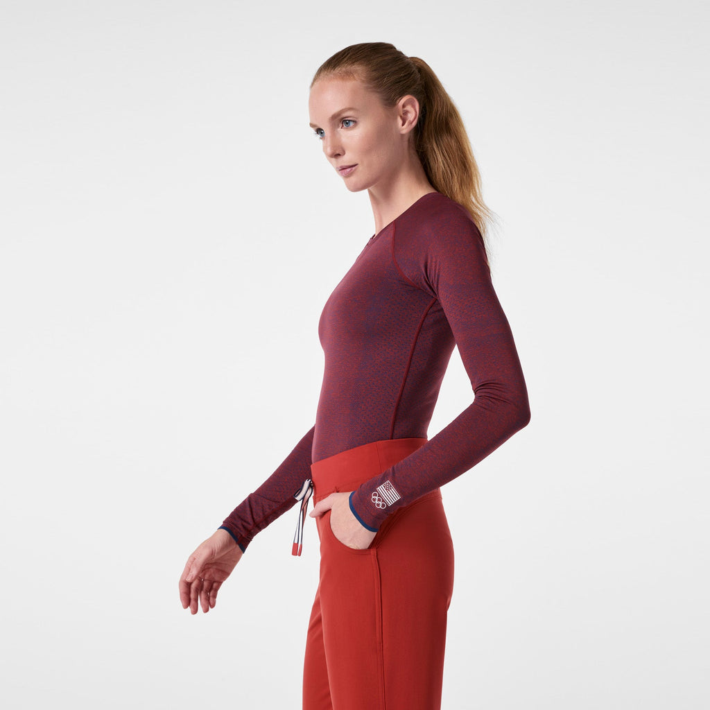 FIGS x Team USA Salta Long-Sleeve Underscrub - Team USA Red