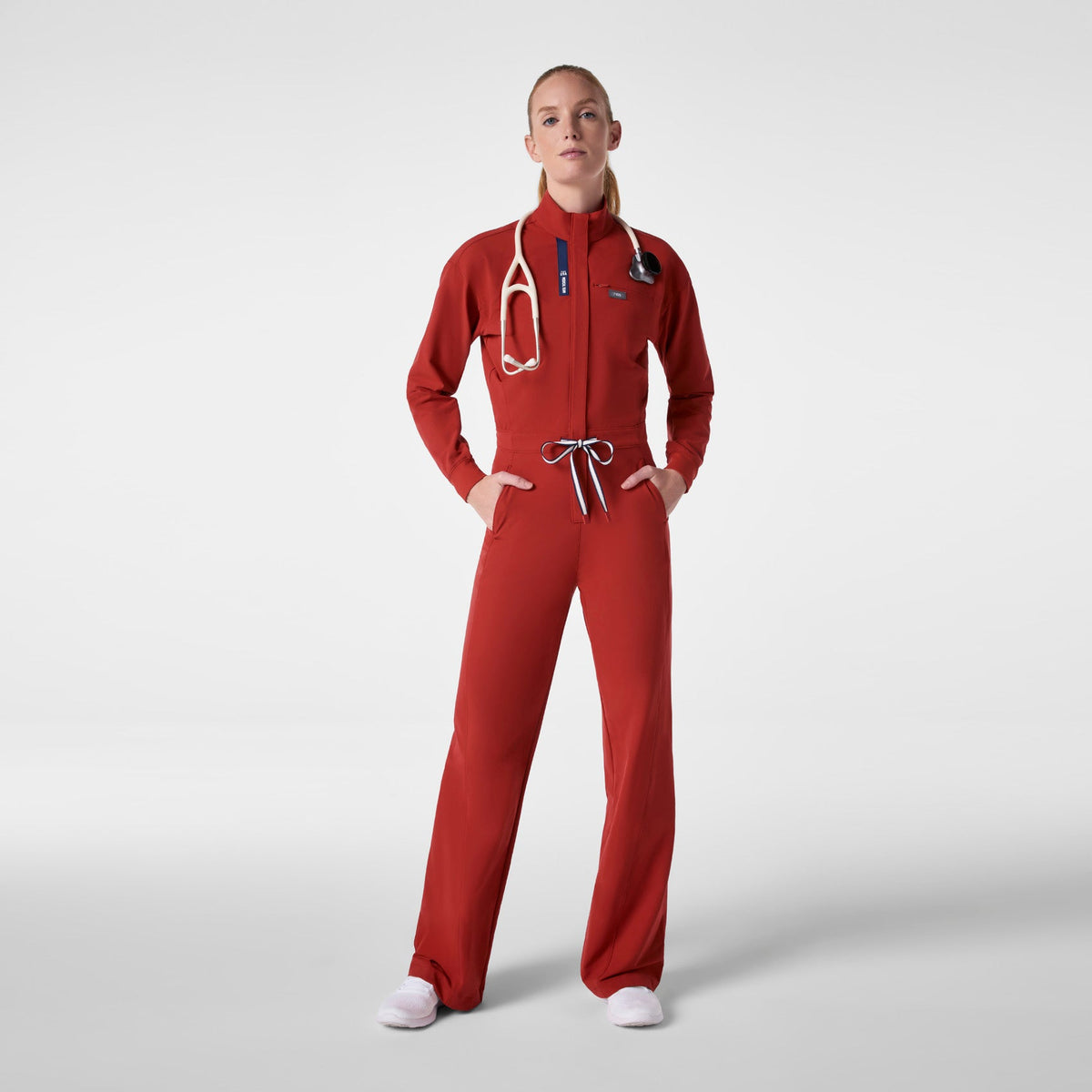 FIGS x Team USA Wide-Leg ScrubJumpsuit™ - Team USA Red