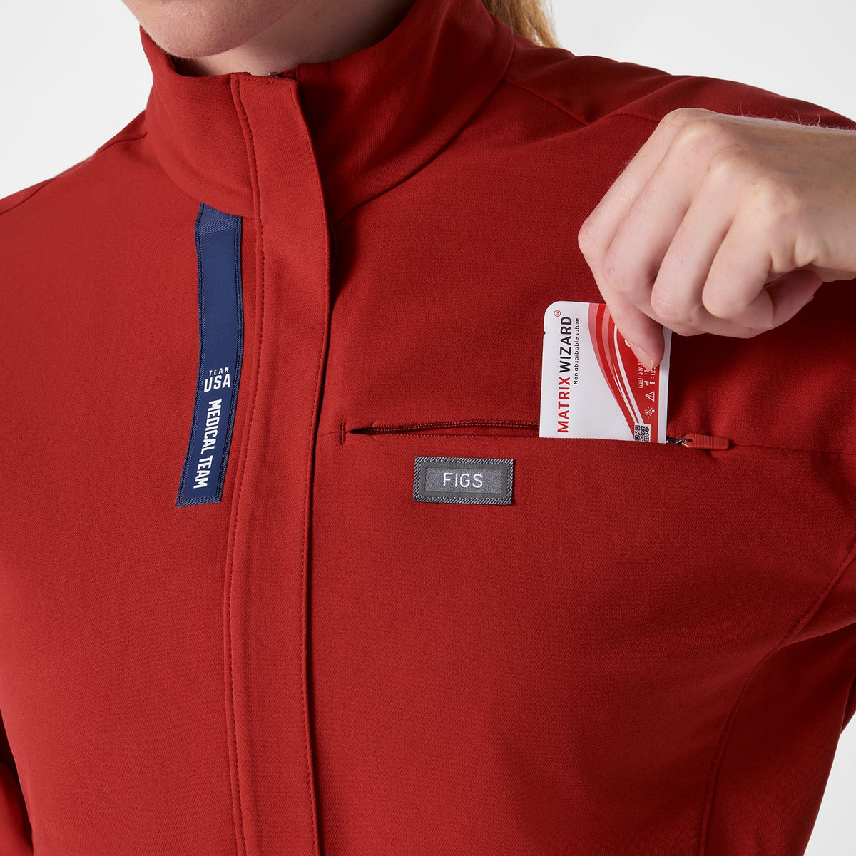 FIGS x Team USA Wide-Leg ScrubJumpsuit™ - Team USA Red