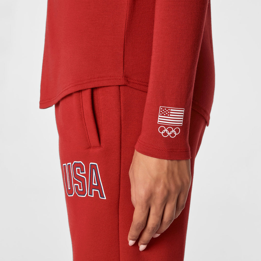 FIGS x Team USA Long-Sleeve Underscrub - Team USA Red