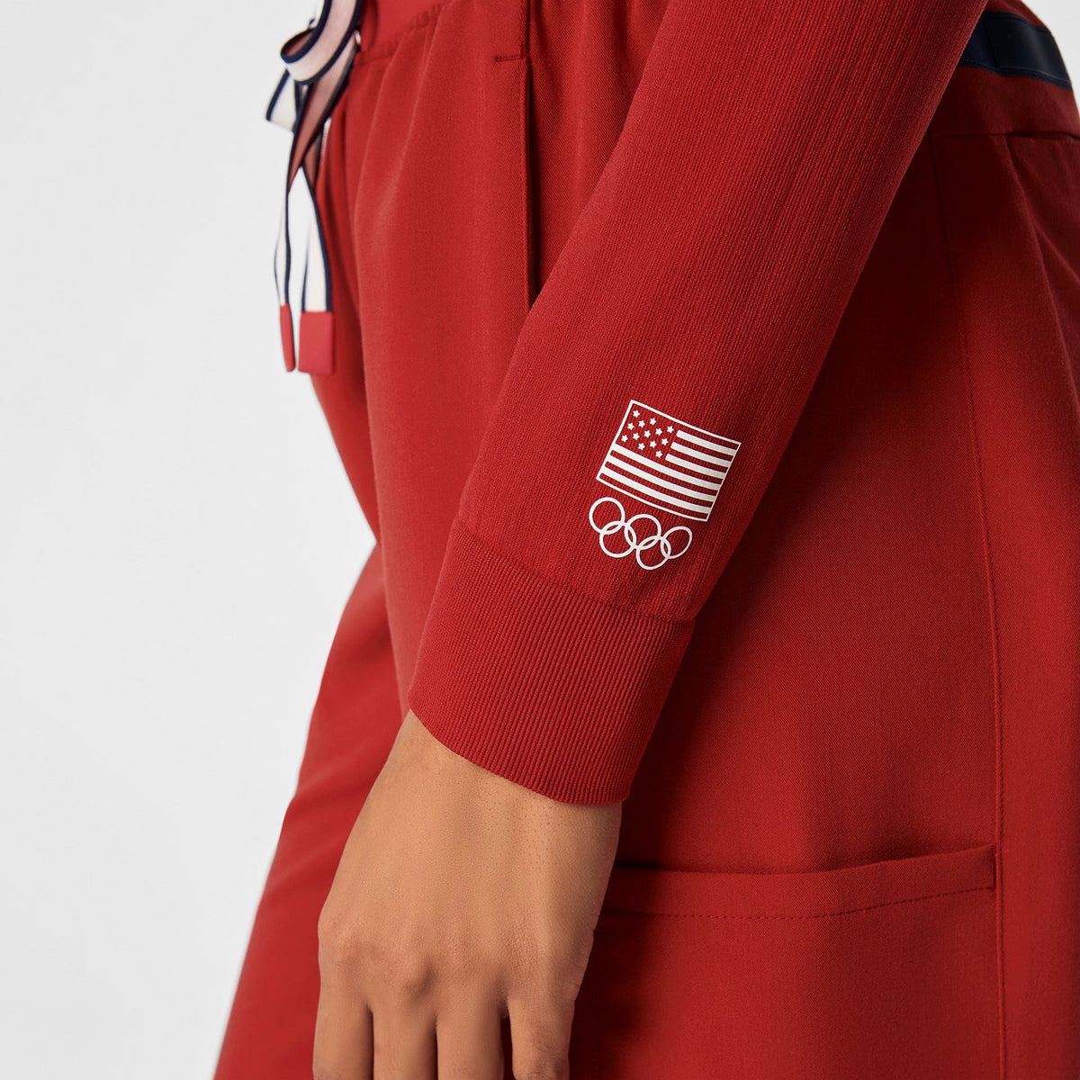 FIGS x Team USA Mock-Neck Long-Sleeve Underscrub - Team USA Red