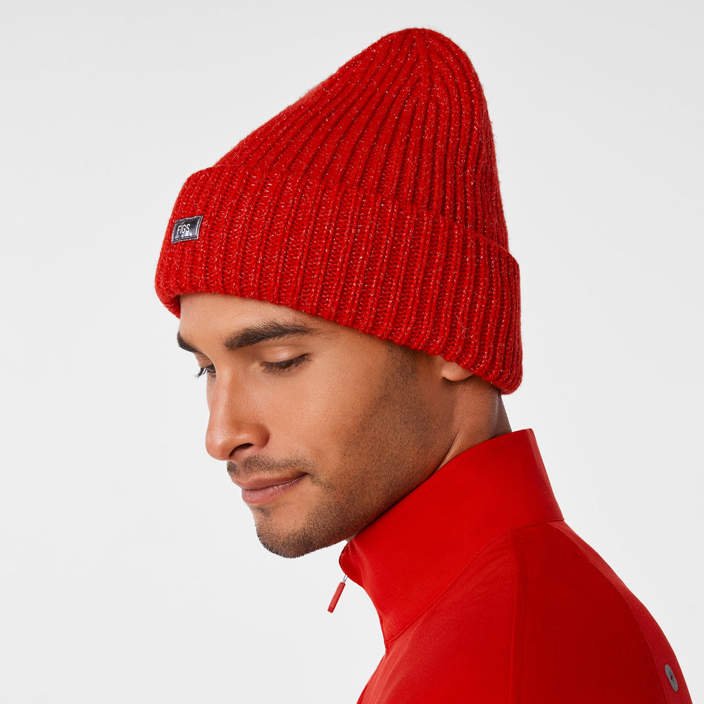 FIGS Logo Beanie - Winning Red