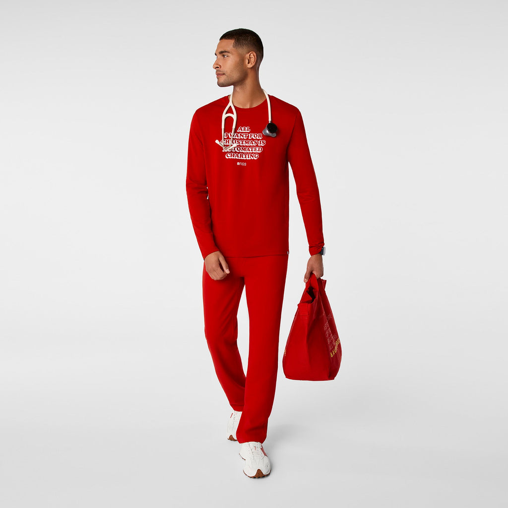 All I Want for Christmas Long-Sleeve Underscrub - Winning Red