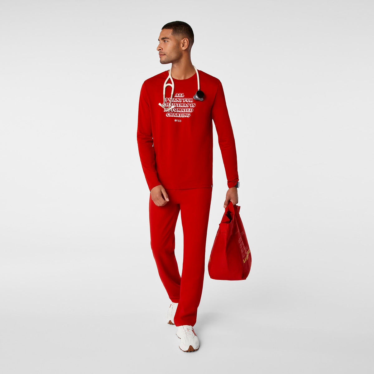 All I Want for Christmas Long-Sleeve Underscrub - Winning Red