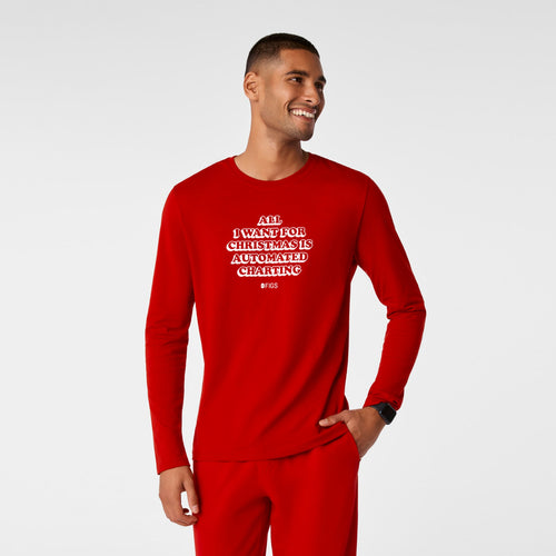All I Want for Christmas Long-Sleeve Underscrub - Winning Red