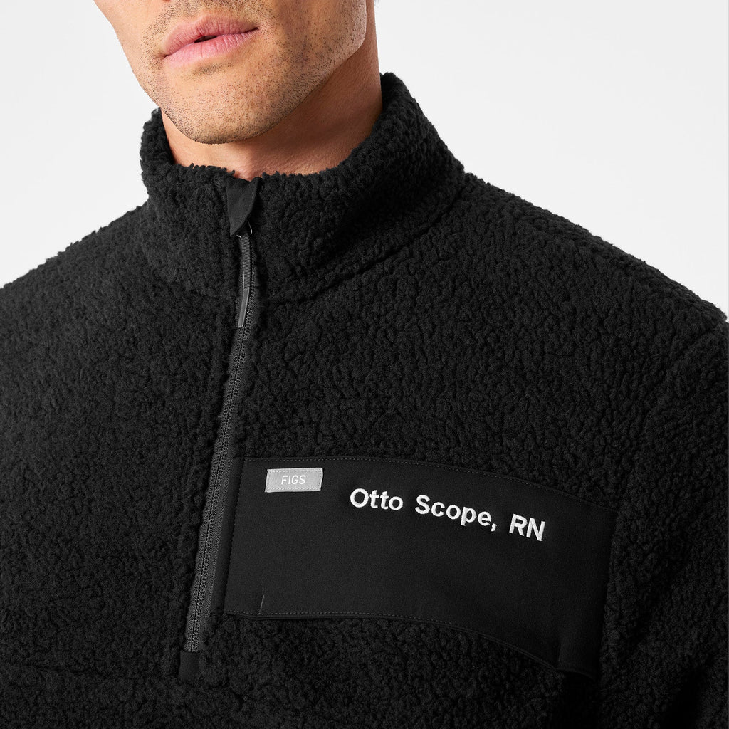 High-Pile Fleece Pullover - Black