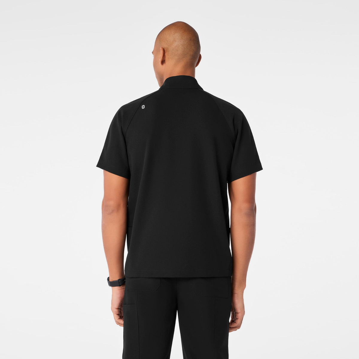 Timmons Mock-Neck Scrub Top - Black