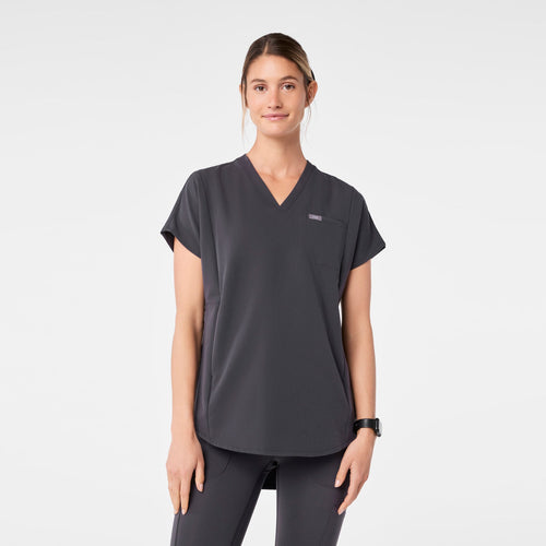 Addison Tunic Scrub Top - Charcoal