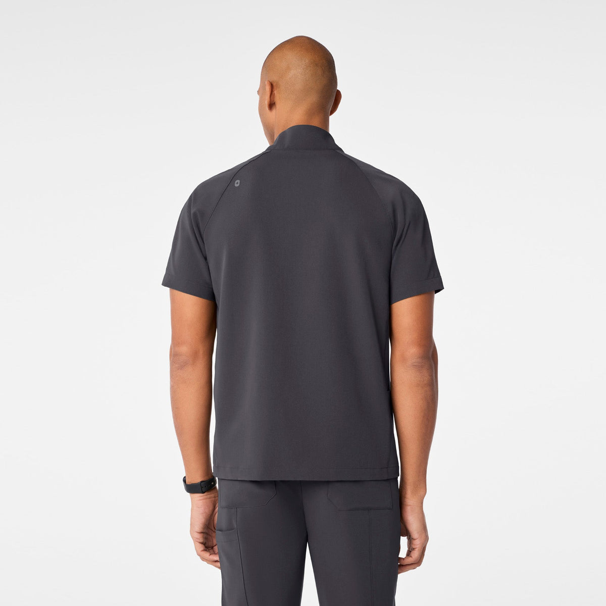 Timmons Mock-Neck Scrub Top - Charcoal