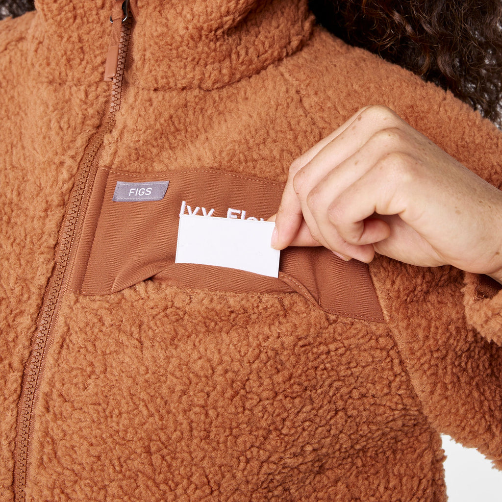 High-Pile Fleece Bomber Jacket - Mocha