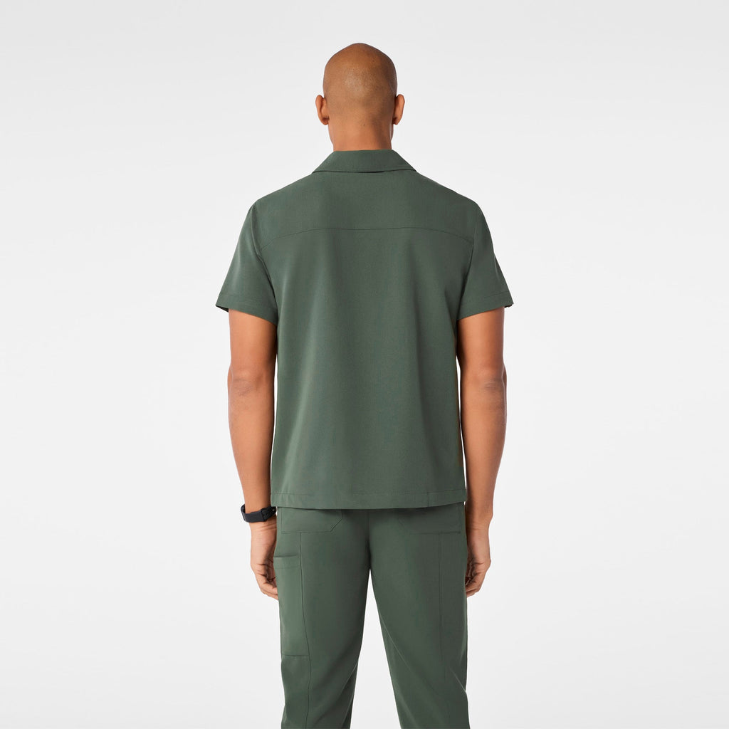 Arad Polo Scrub Top - Moss