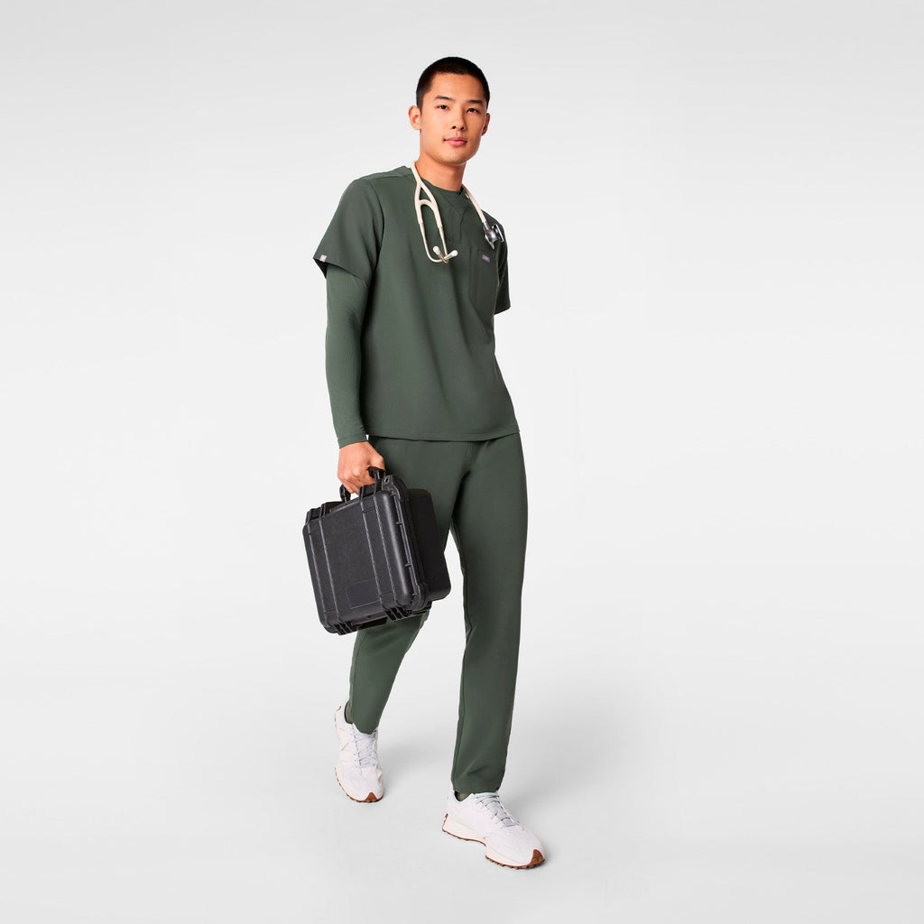 Surrey V-Neck Scrub Top - Moss