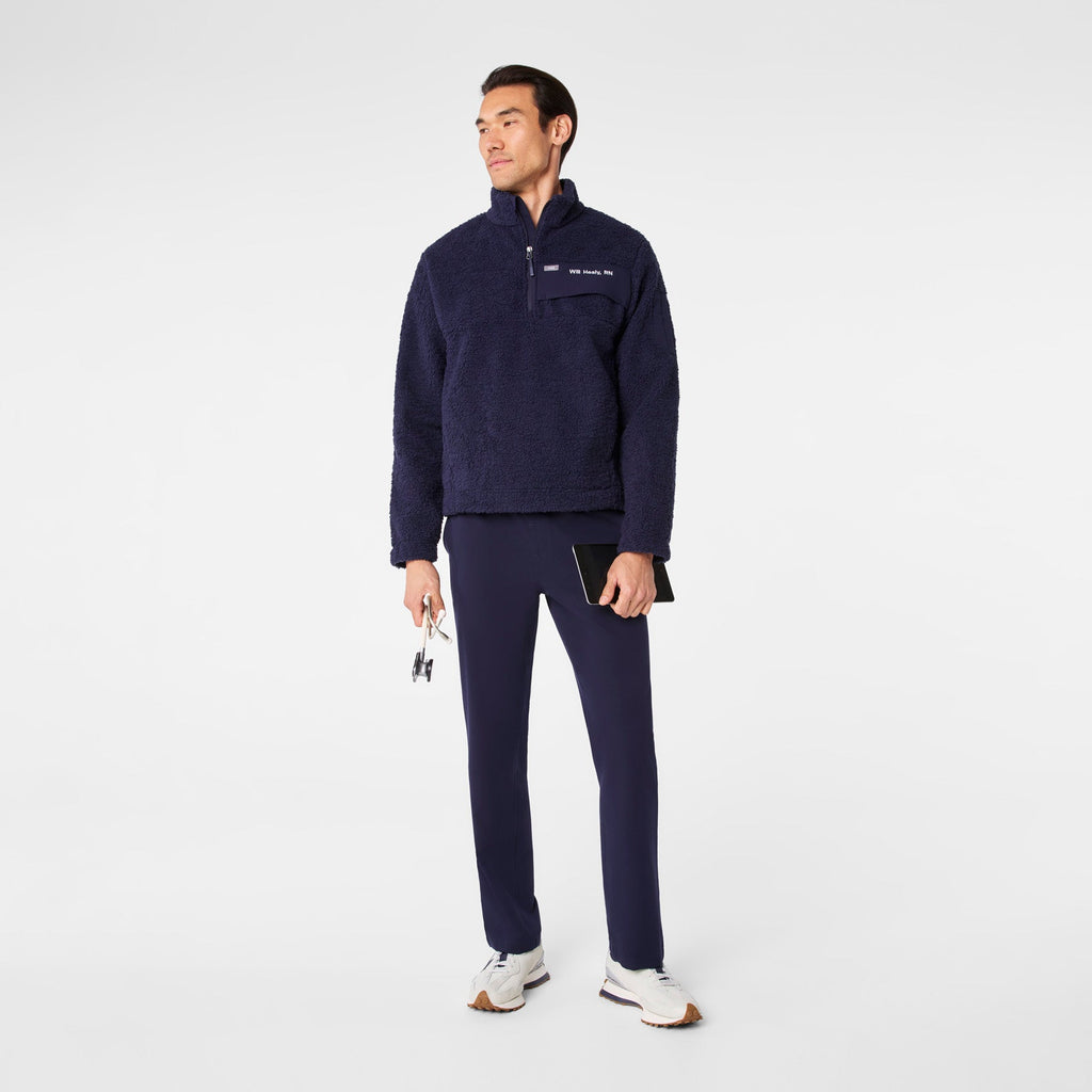 High-Pile Fleece Pullover - Navy