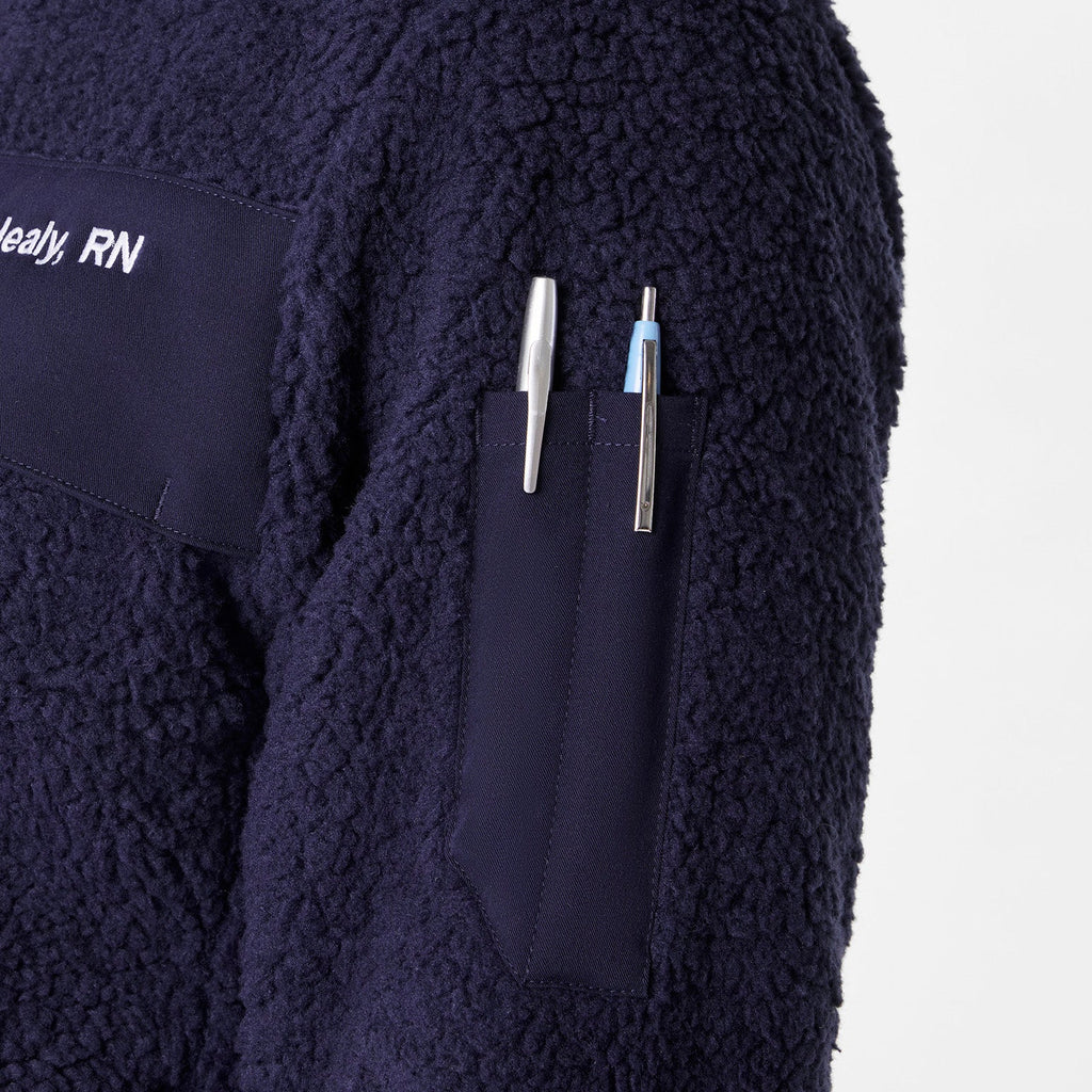 High-Pile Fleece Pullover - Navy