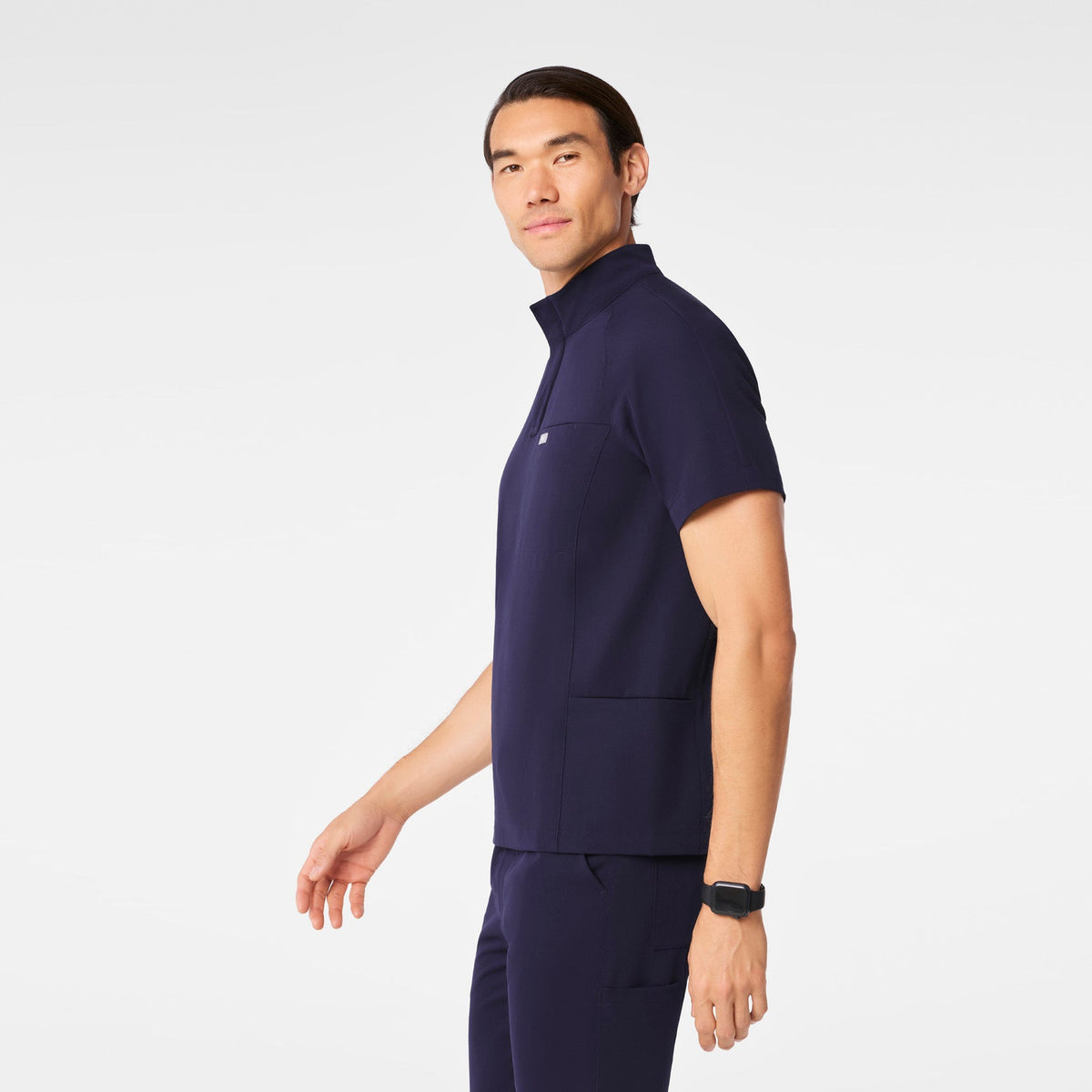 Timmons Mock-Neck Scrub Top - Navy