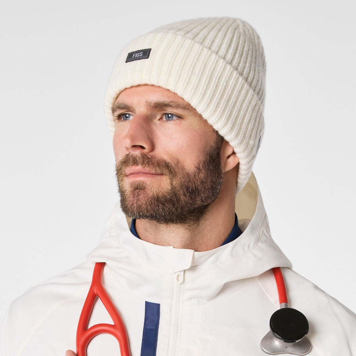 FIGS x Team USA Knit Beanie - Off White