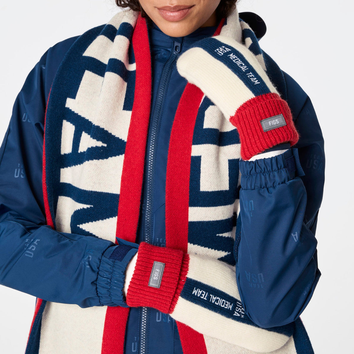 FIGS x Team USA Knit Scarf - Off White